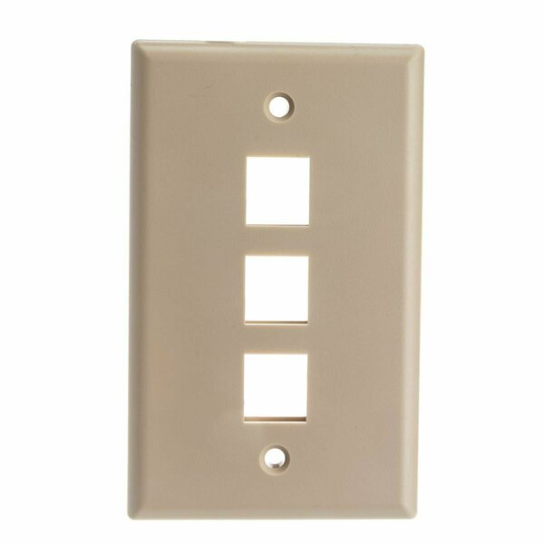 Cable Wholesale 3 Hole for Keystone Jack Decora Wall Plate Insert - White 302-2D-W